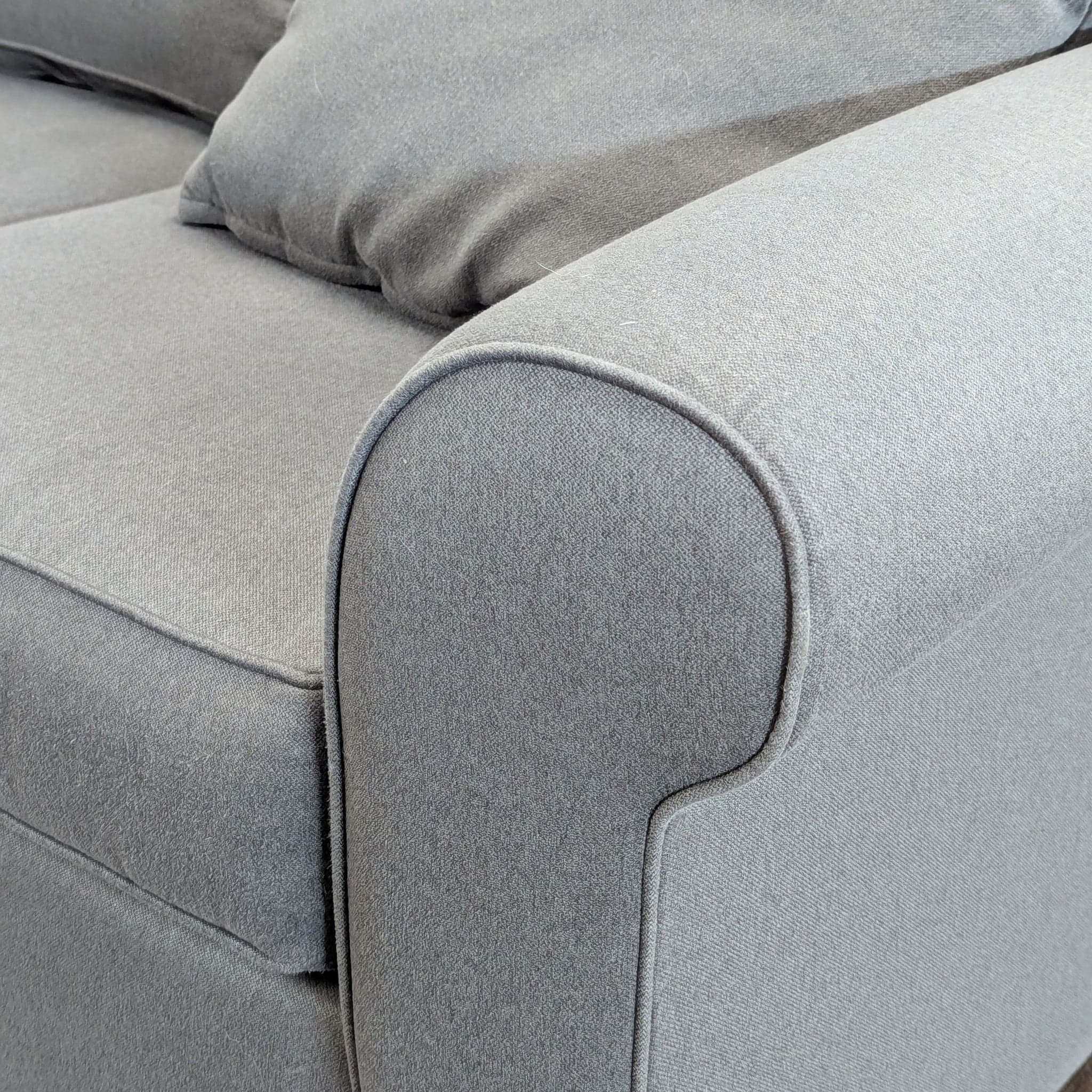 Jonathan Louis 3-Seat Gray Sofa with Rolled Arms - Thumbnail 6
