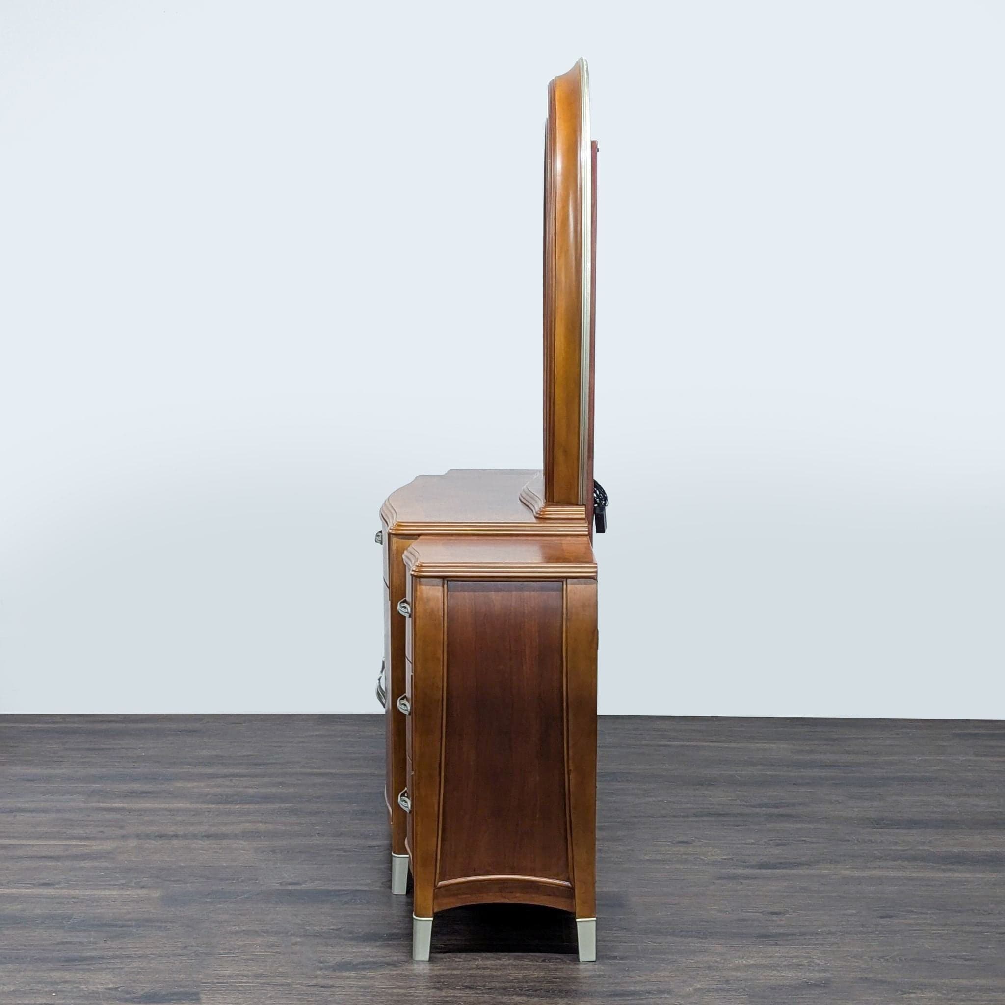 Michael Amini Elegant Wood Dresser with Mirror and Multiple Drawers - Thumbnail 6