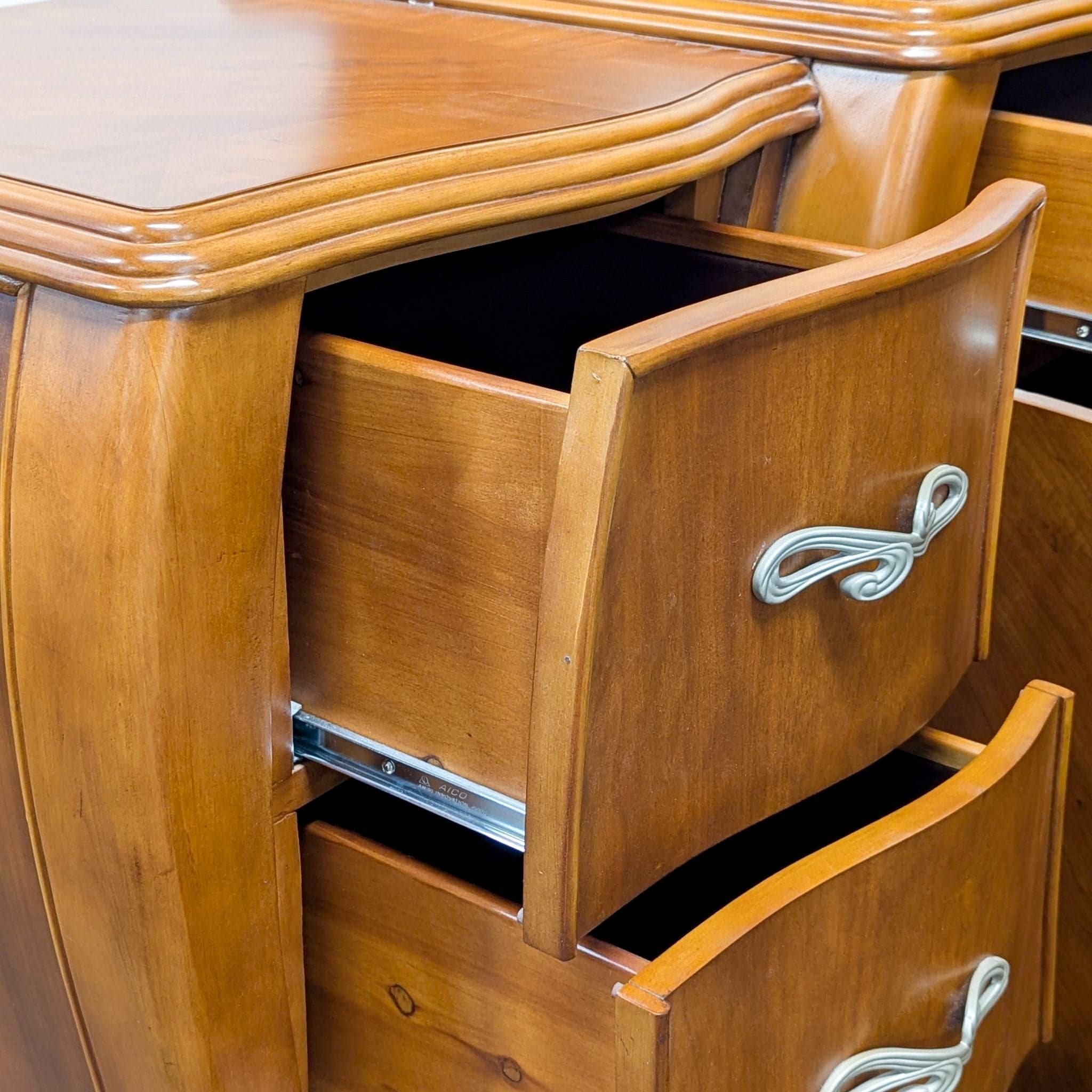 Michael Amini Elegant Wood Dresser with Mirror and Multiple Drawers - Thumbnail 7