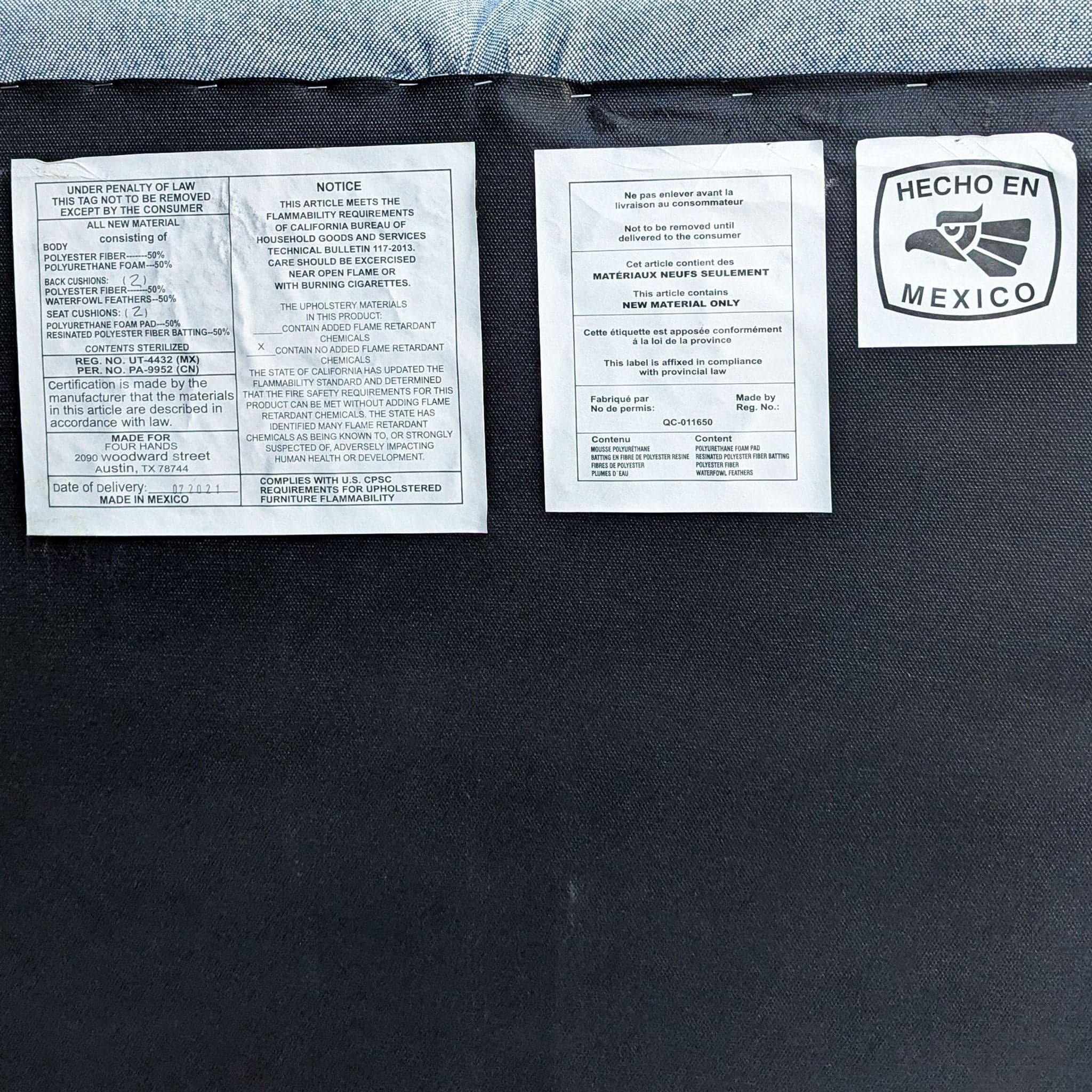 Four Hands Fenton 3-Seat Sofa in Light Blue Upholstery - Thumbnail 9