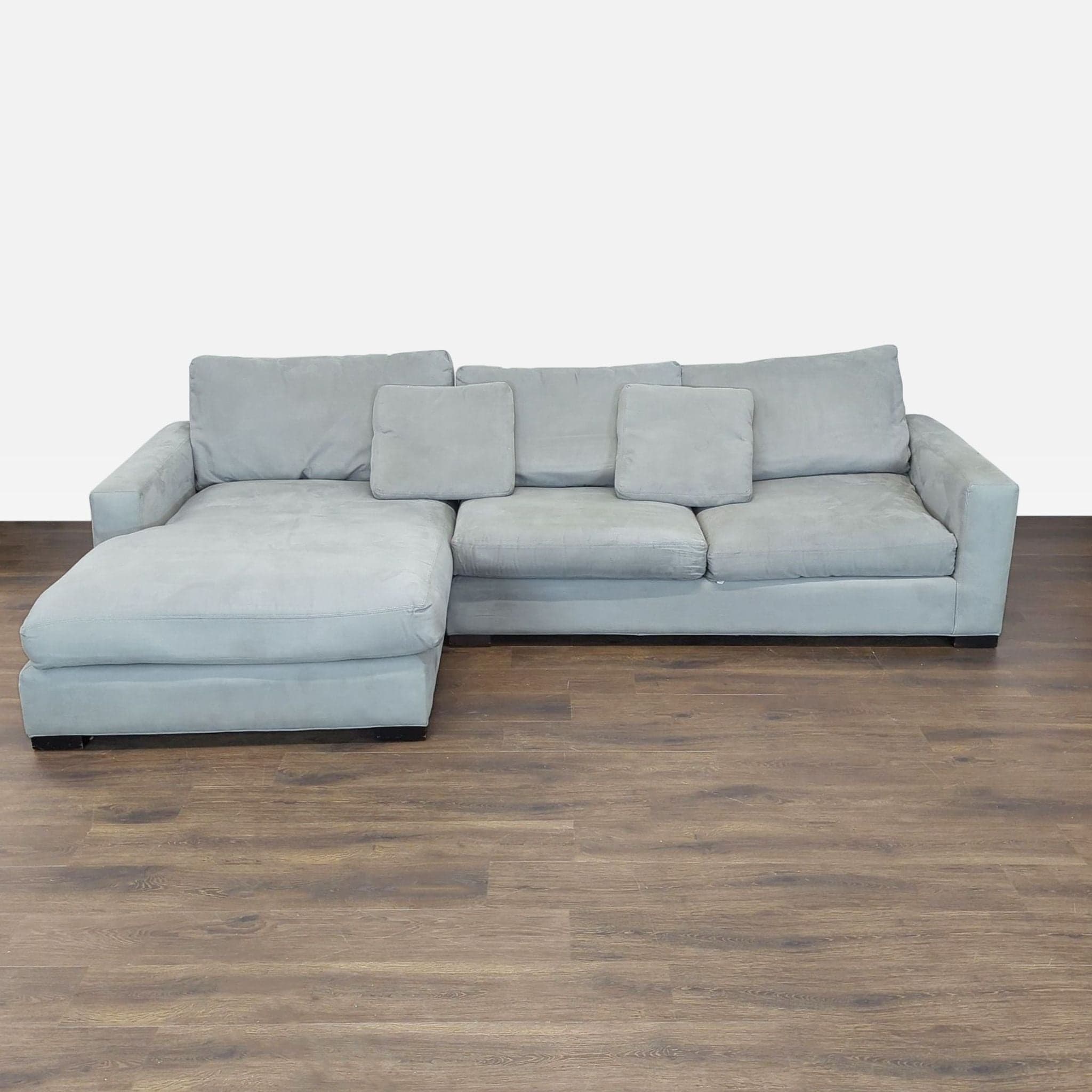 Room and Board Metro Gray Sectional Sofa with Chaise