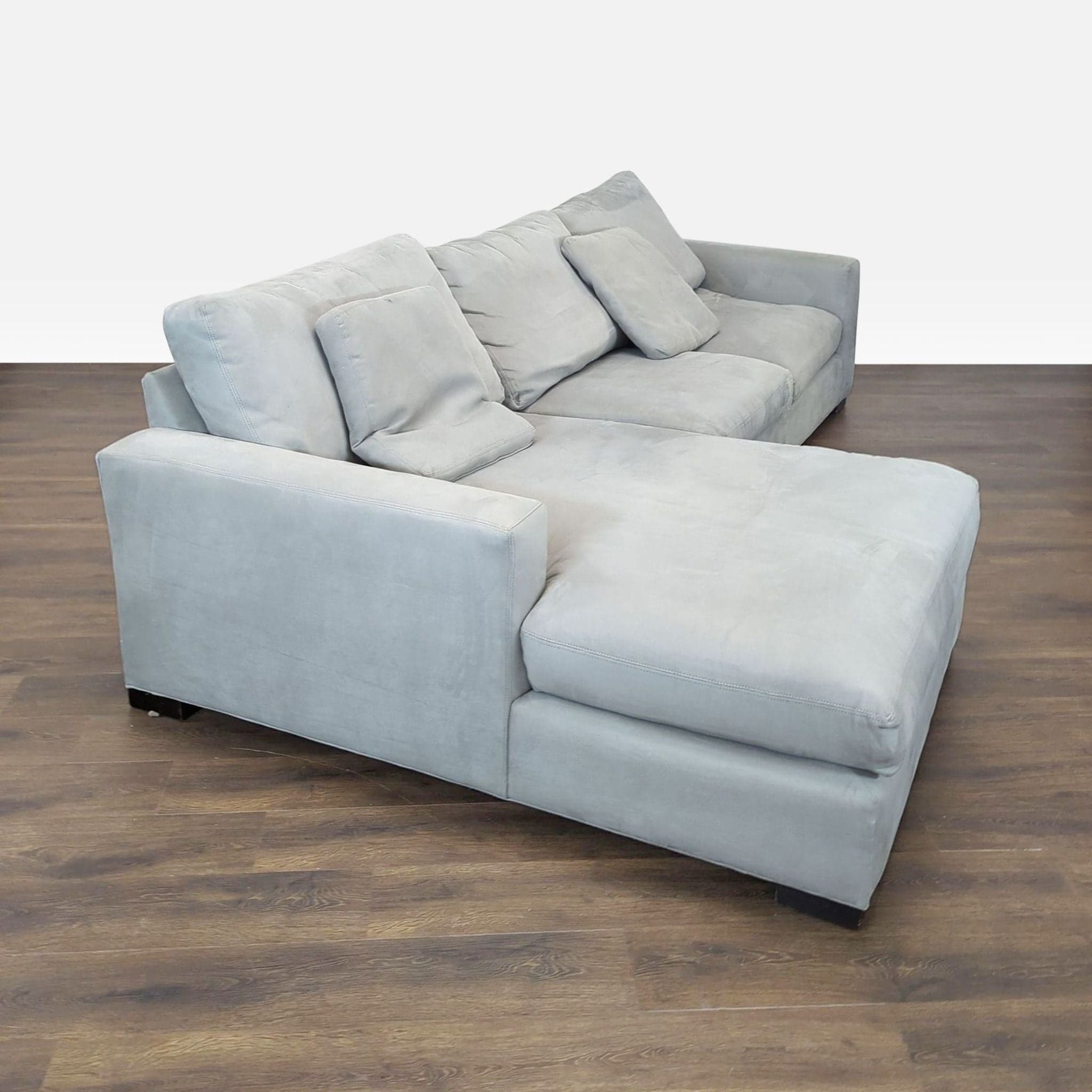 Room and Board Metro Gray Sectional Sofa with Chaise - Thumbnail 2