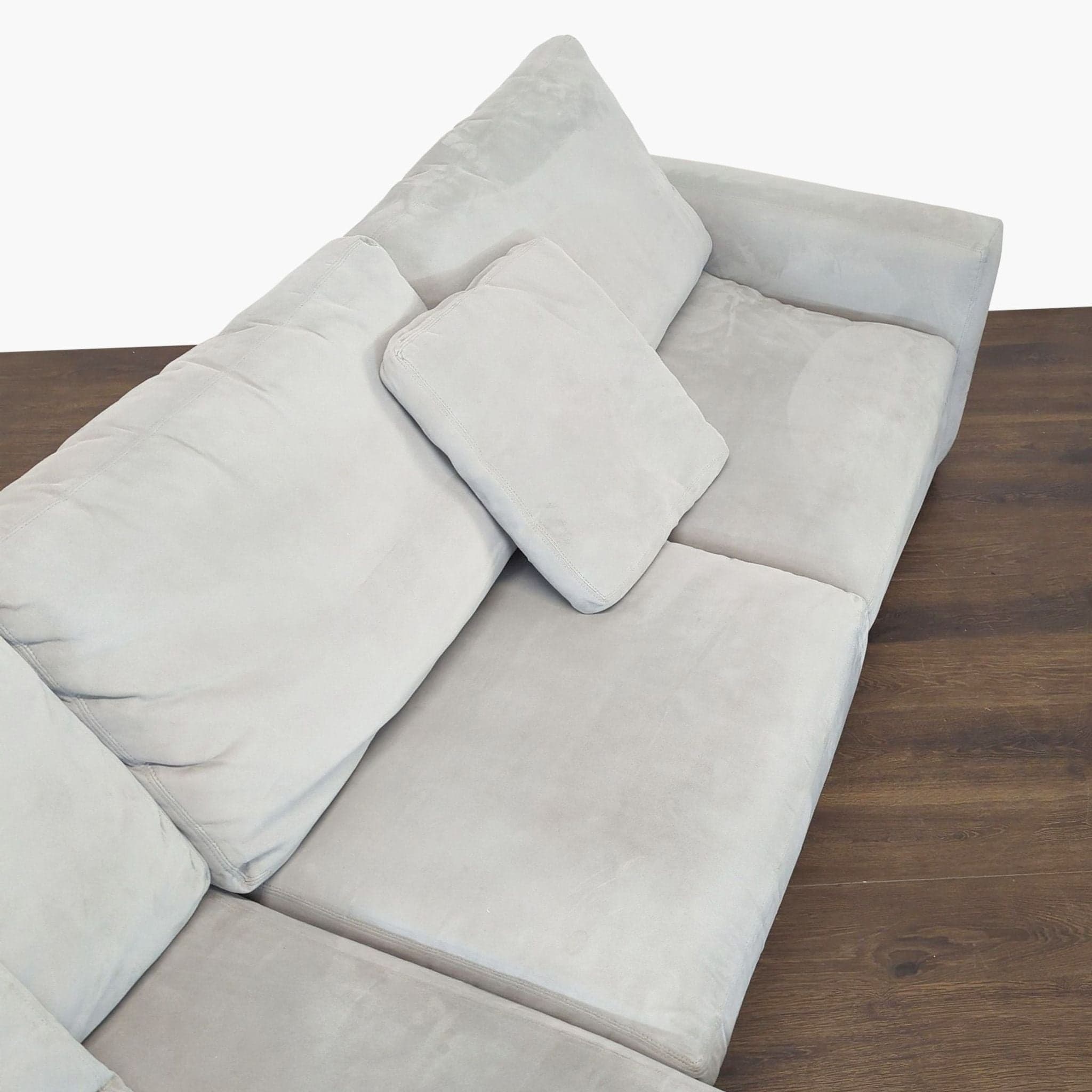 Room and Board Metro Gray Sectional Sofa with Chaise - Thumbnail 6