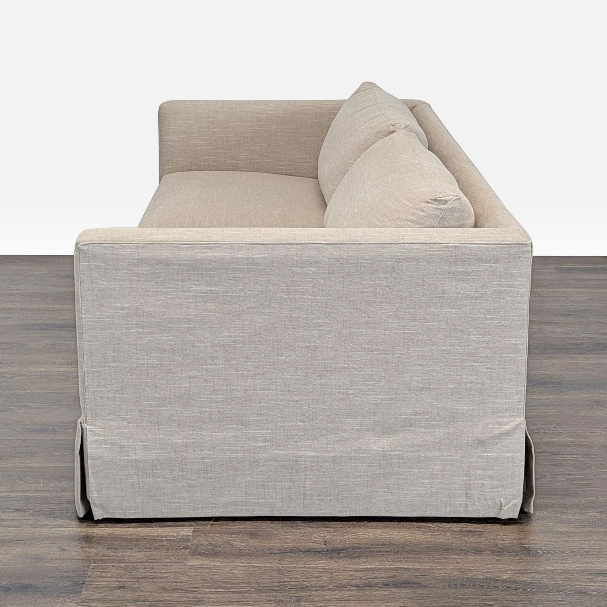 Crate and Barrel Magritte Modern Beige Loveseat with Removable Cushions - Thumbnail 2