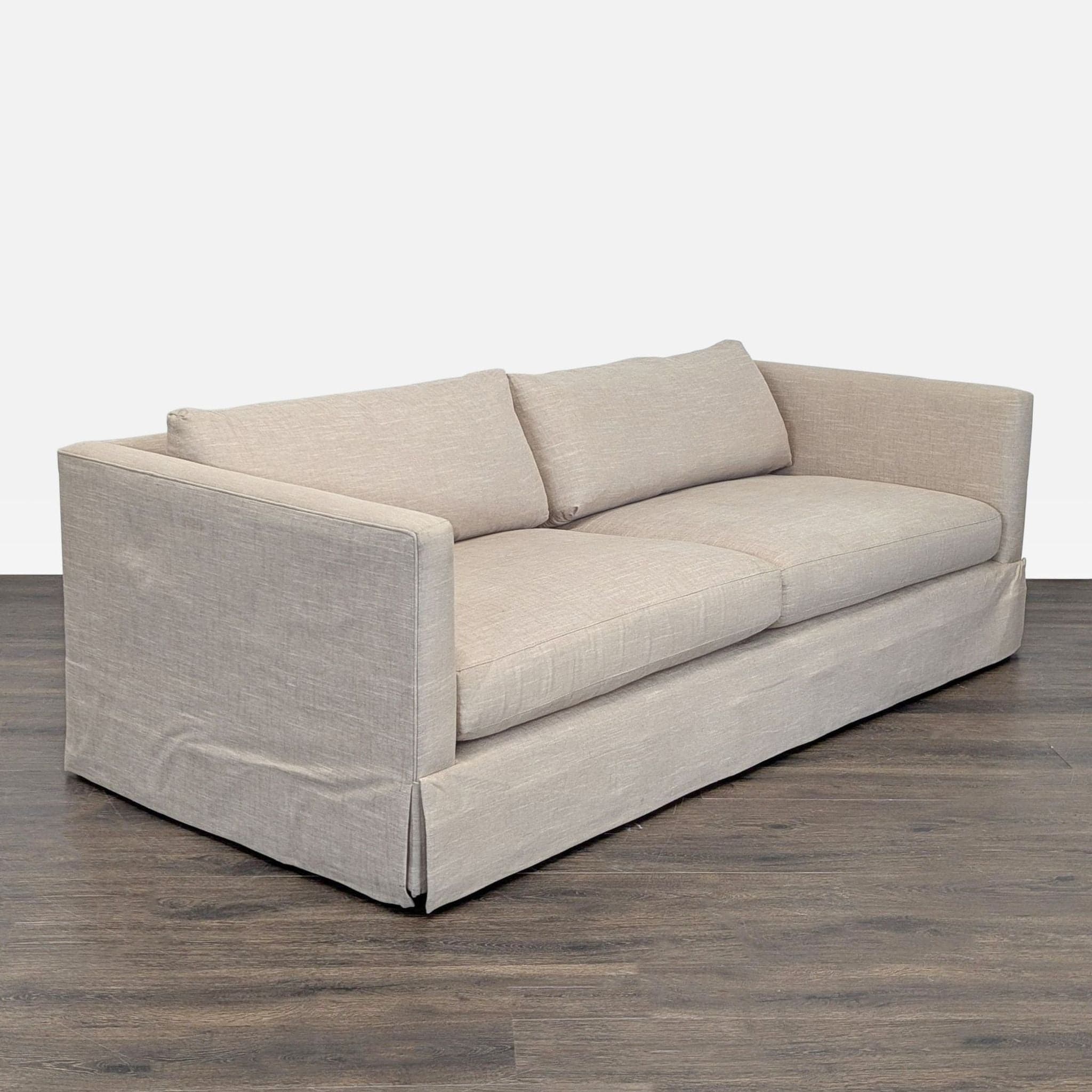 Crate and Barrel Magritte Modern Beige Loveseat with Removable Cushions - Thumbnail 8