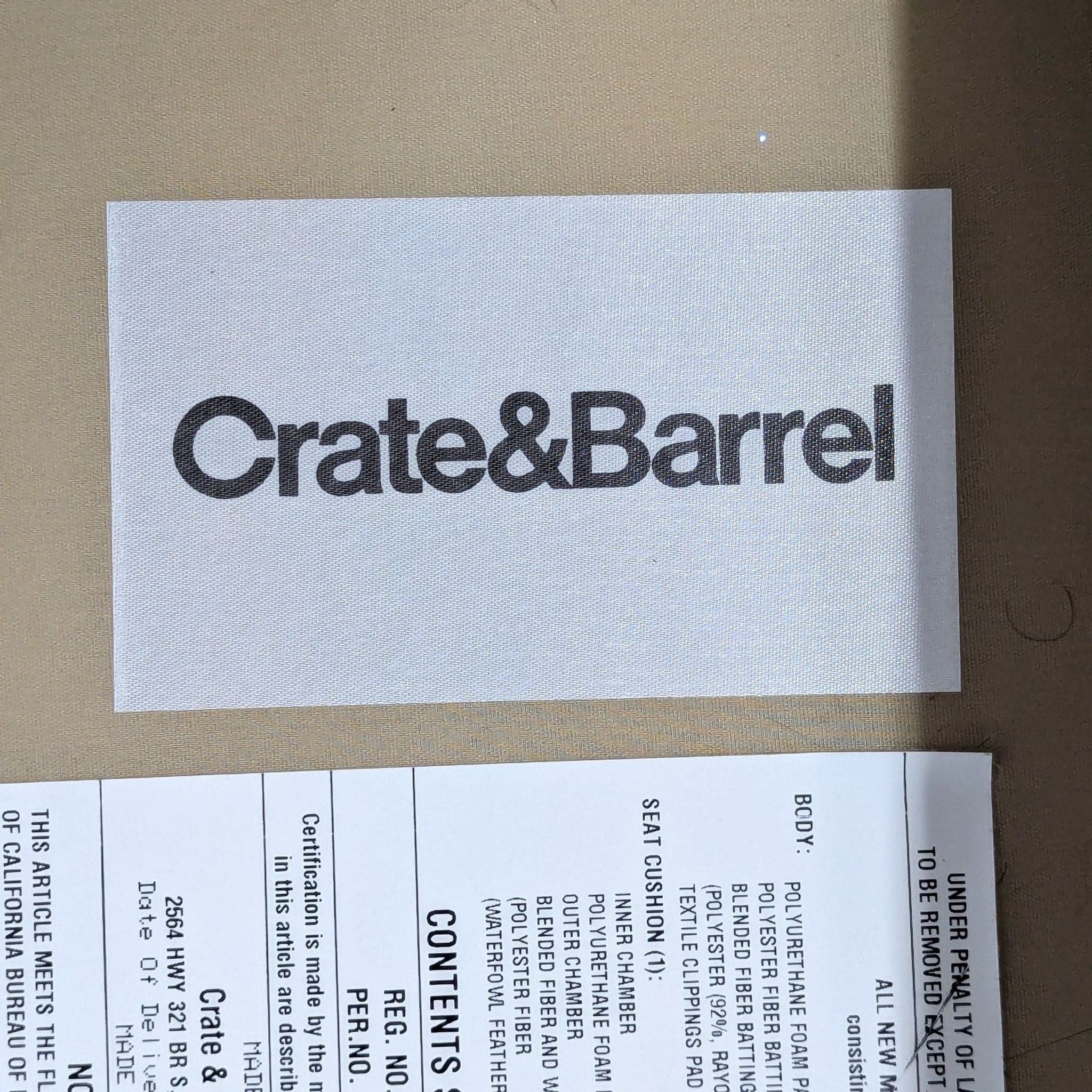 Crate and Barrel Magritte Modern Beige Loveseat with Removable Cushions - Thumbnail 7