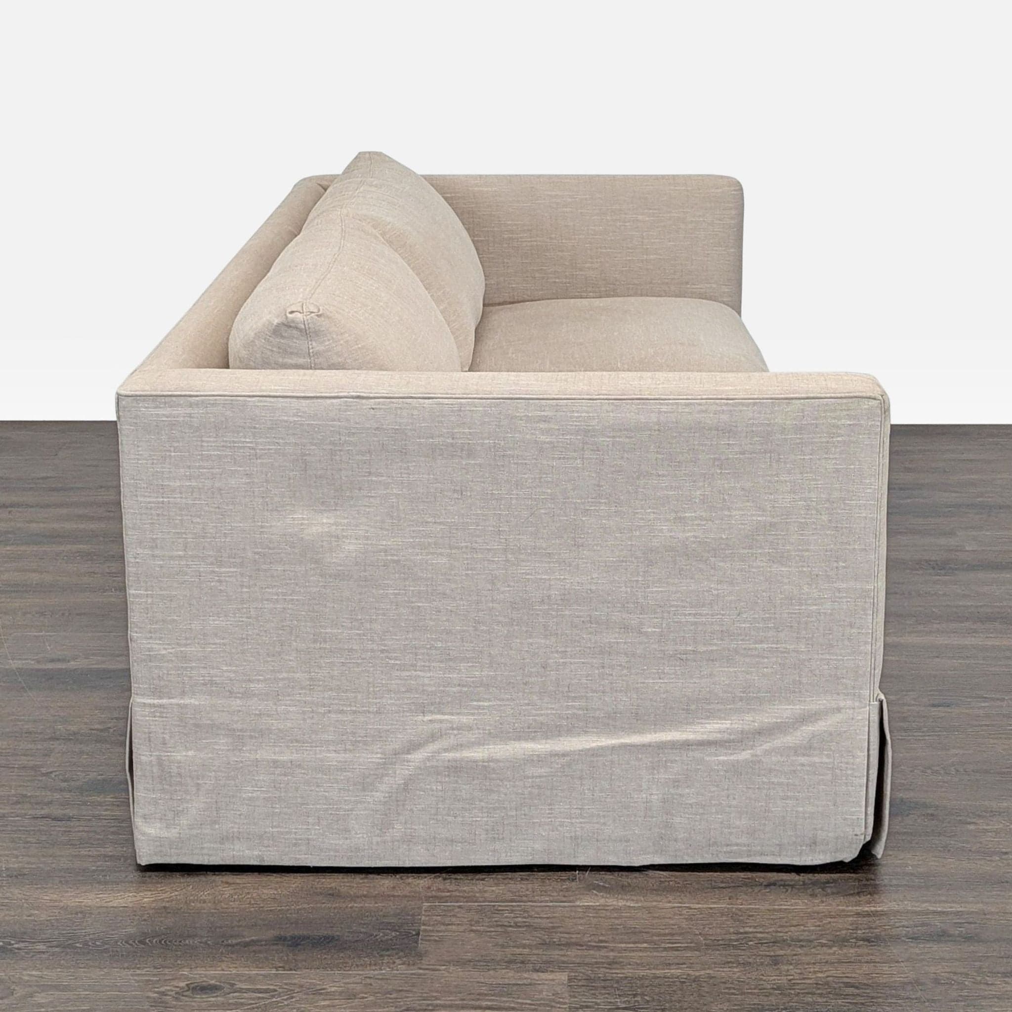 Crate and Barrel Magritte Modern Beige Loveseat with Removable Cushions - Thumbnail 9