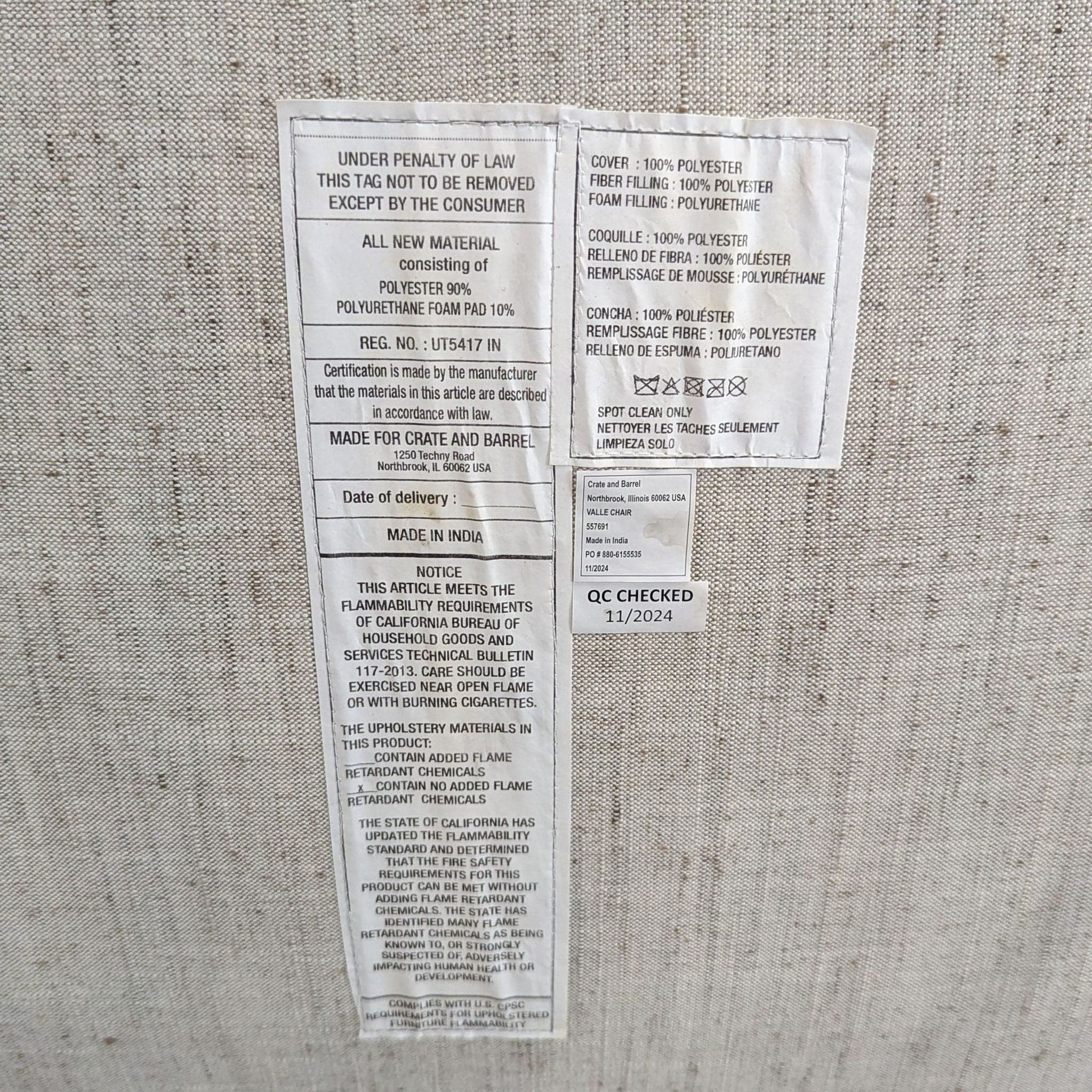 Crate and Barrel Valle Modern Lounge Chair with Black Metal Frame - Thumbnail 4