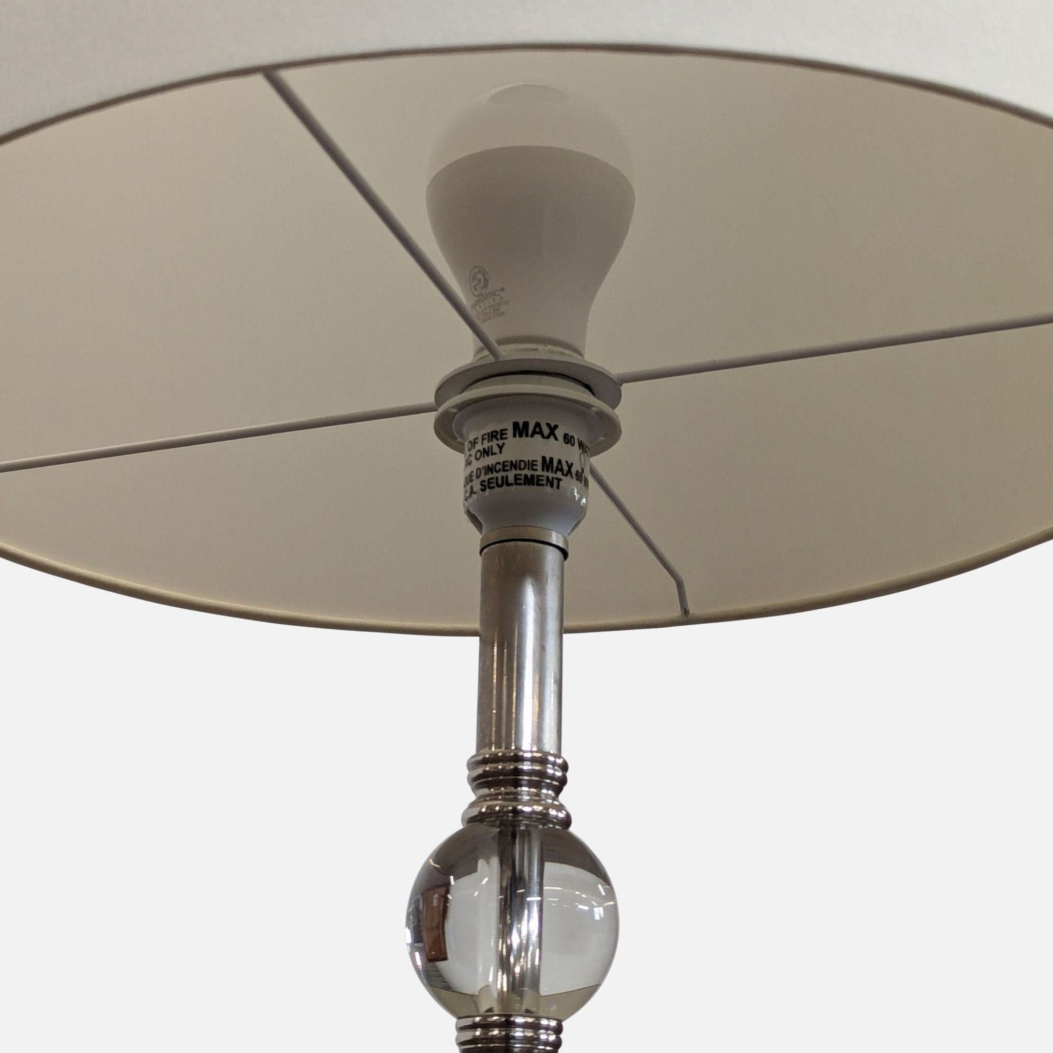 Ikea Modern Table Lamp with Clear Glass Ball Base and White Shade - Thumbnail 3