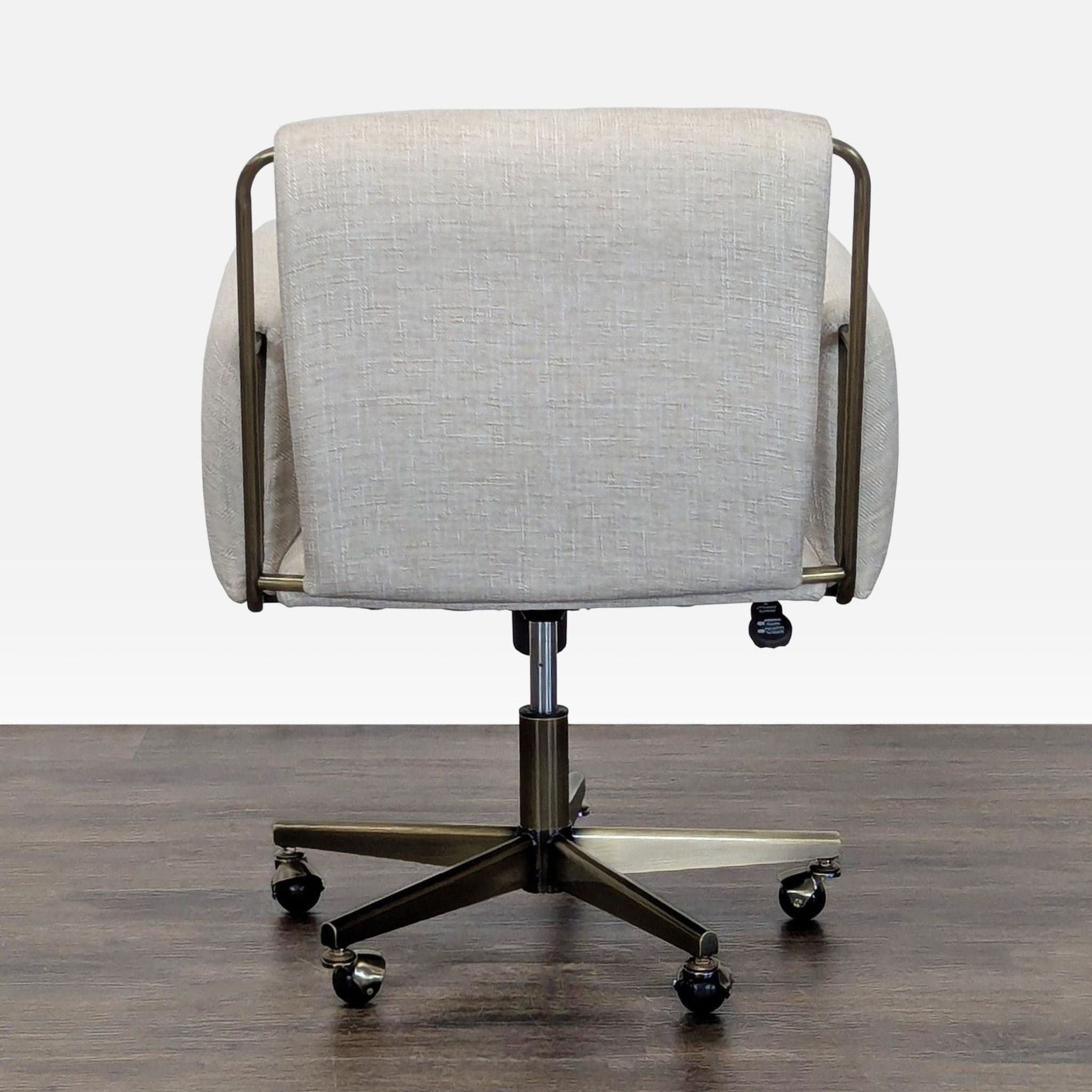 Crate and Barrel Modern Upholstered Office Chair with Metal Base - Thumbnail 3