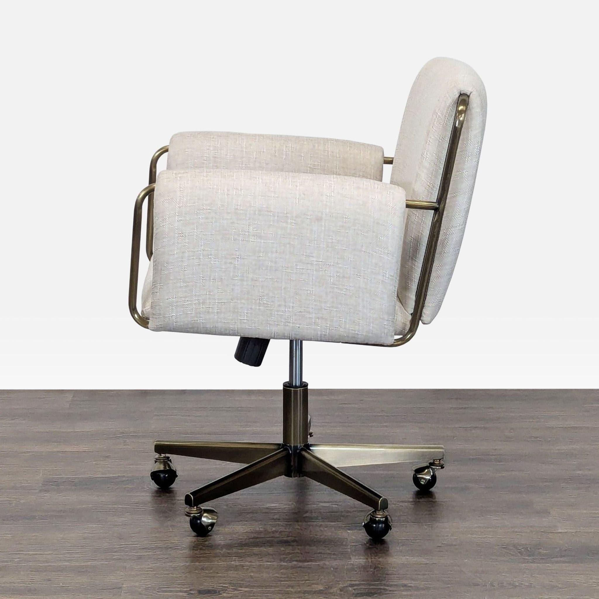 Crate and Barrel Modern Upholstered Office Chair with Metal Base - Thumbnail 4