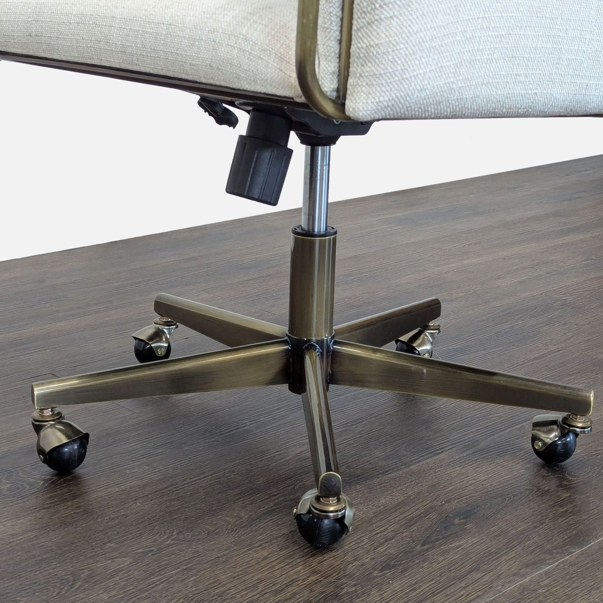 Crate and Barrel Modern Upholstered Office Chair with Metal Base - Thumbnail 6