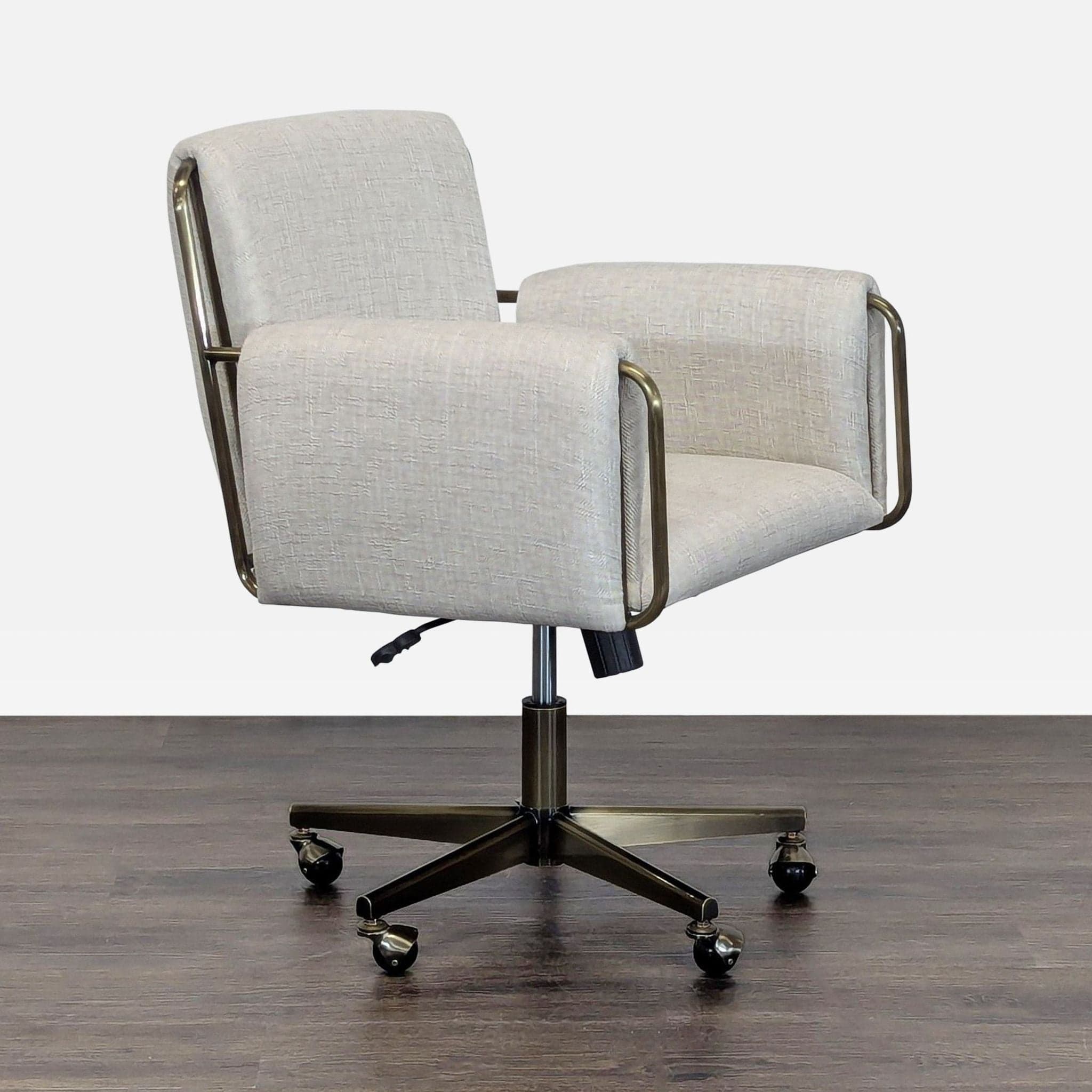 Crate and Barrel Modern Upholstered Office Chair with Metal Base - Thumbnail 10