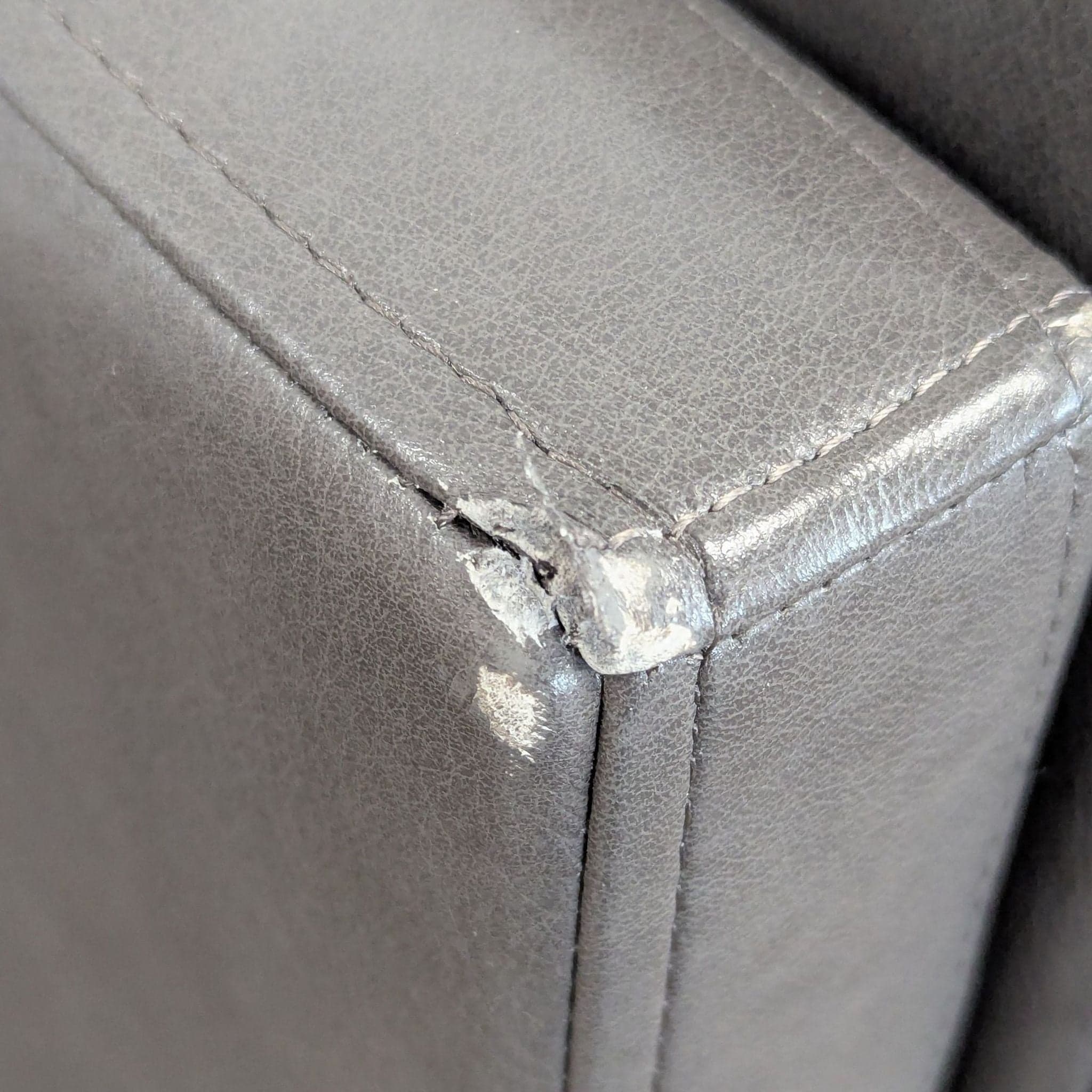 BenchMade Modern Skinny Fat Gray Leather Sectional Sofa – L-Shaped Seating - Thumbnail 5