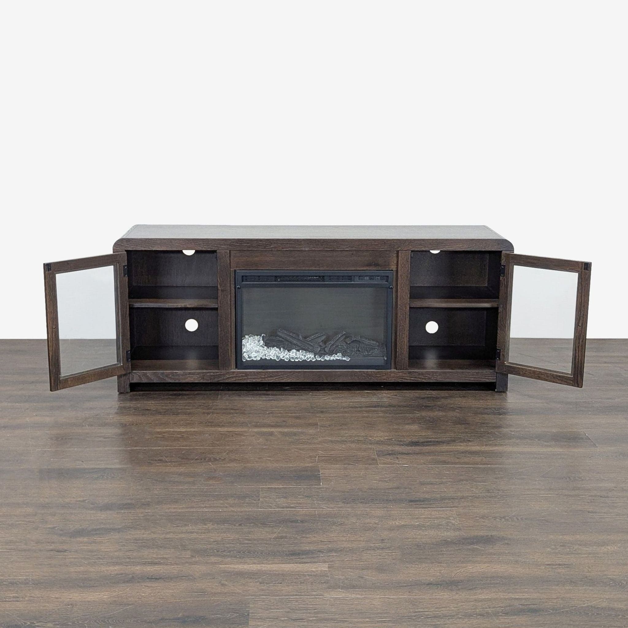 Living Spaces Kabria Cocoa Fireplace TV Stand - Thumbnail 2