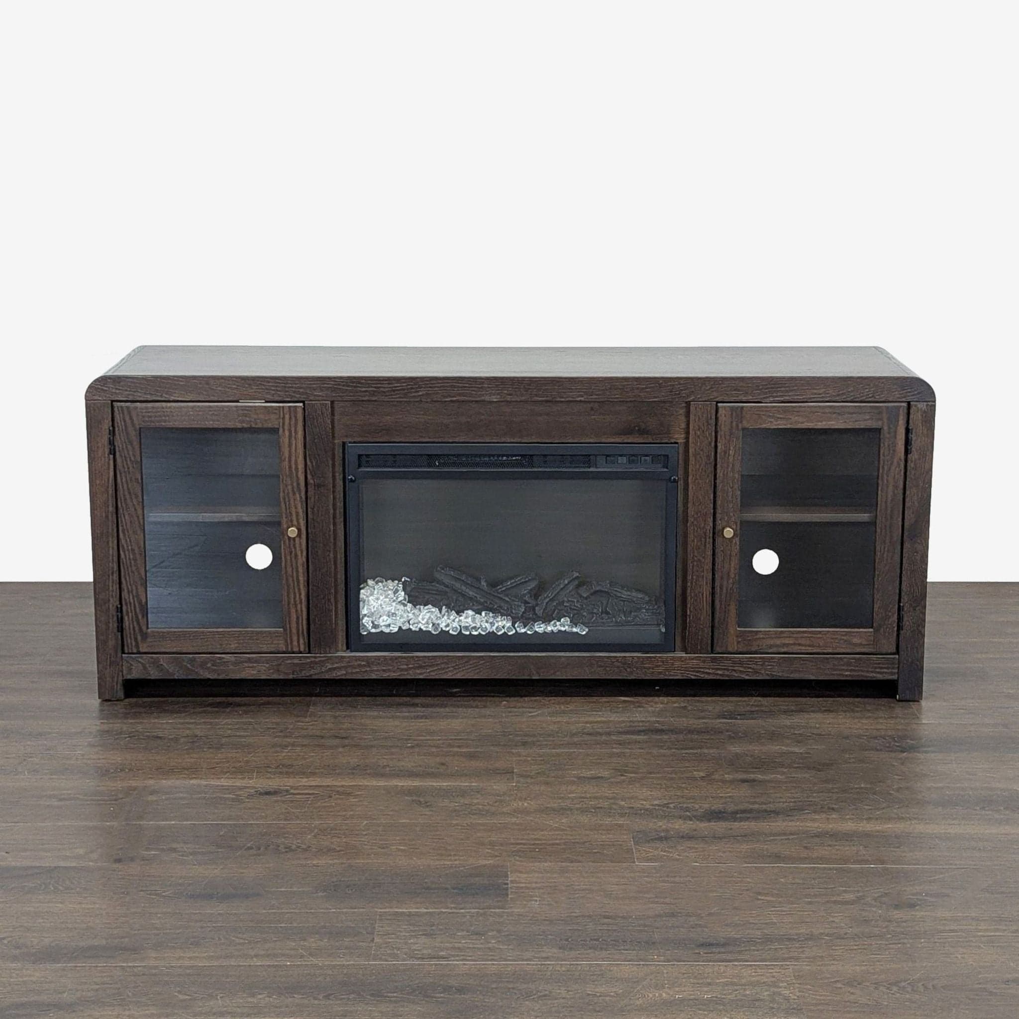 Living Spaces Kabria Cocoa Fireplace TV Stand - Image 1