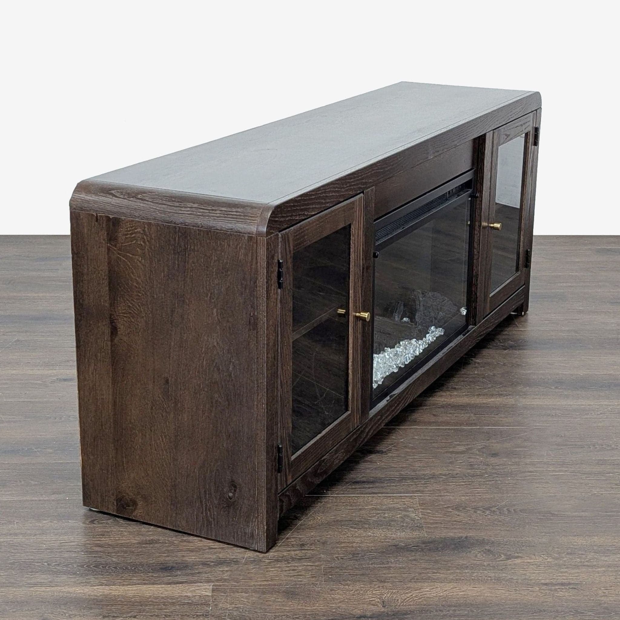 Living Spaces Kabria Cocoa Fireplace TV Stand - Thumbnail 7