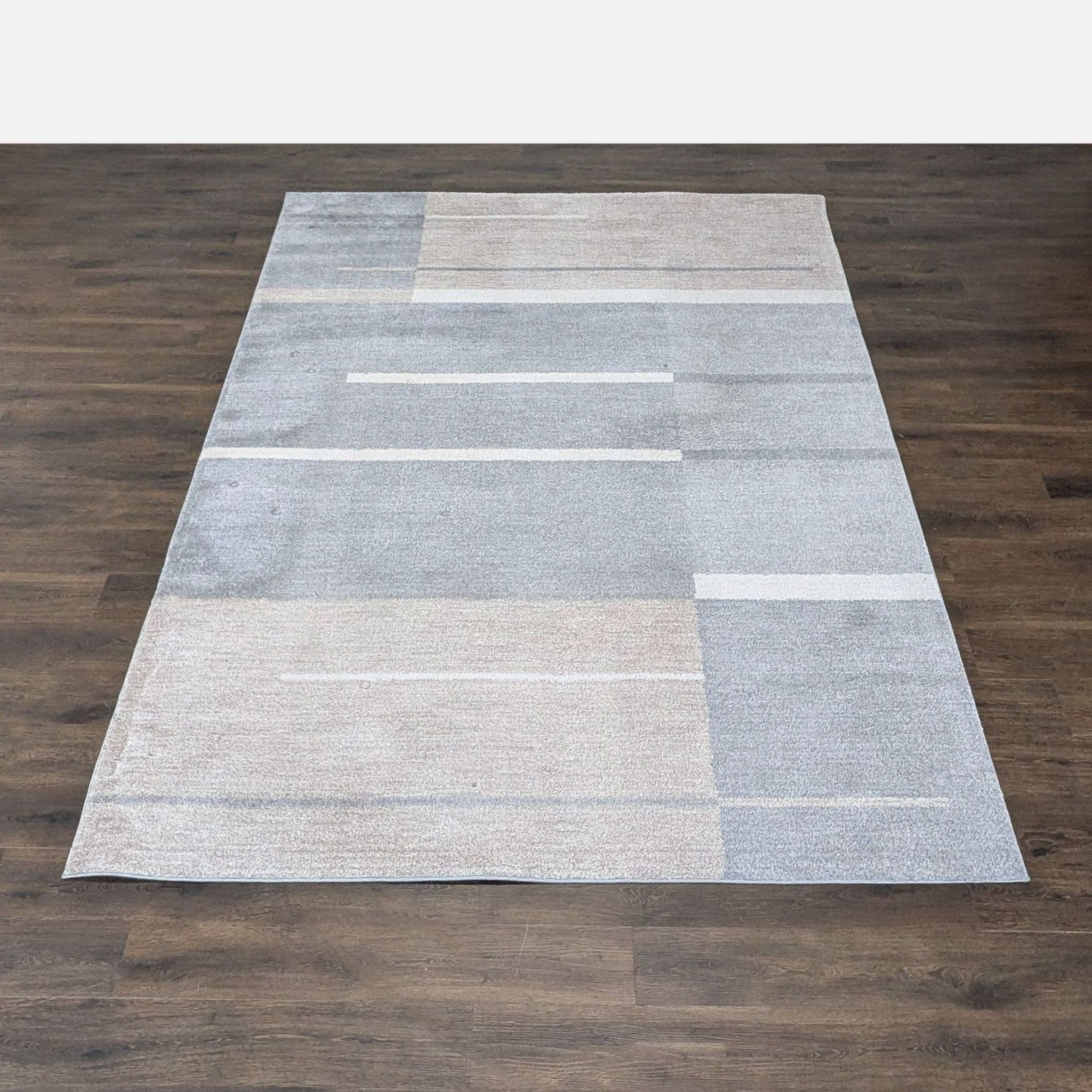 Surya Fowler Modern Geometric Area Rug – Gray & Beige, 7’10” x 10’2” - Image 1