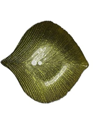 PRINCESS HOUSE EXCLUSIVE NIB Metallic Gold Leaf Platter & Bowl Set Turkey NEW - Thumbnail 2