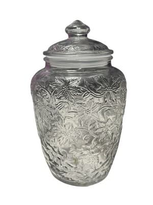 NEW IN BOX! Princess House Fantasia Poinsettia Cookie Canister Jar Set of 2 NIB - Thumbnail 7