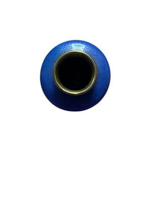 Rare 6" Japanese Meiji Cloisonné Vase - Midnight Blue & Gold Fish Scale Pattern - Thumbnail 6