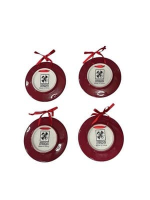 MWW MARKET Ceramic Christmas Mini Plates/Ornaments (Set of 4)-Rustic Red Winter - Thumbnail 6