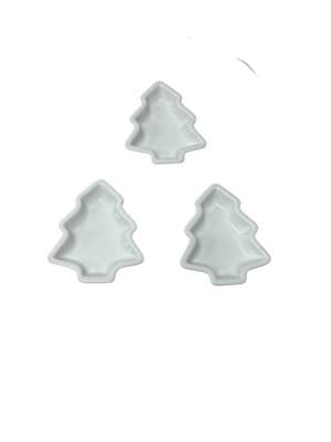 Crate & Barrel BIA Cordon Bleu 3 Pc NEW Christmas Tree Appetizer Plate Set - Image 1