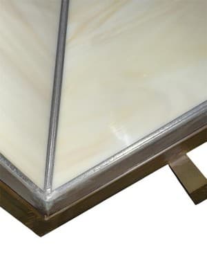 XL 31" Mission Style Slag Glass Table Lamp Arts & Crafts Prairie Pyramid Shade - Thumbnail 6