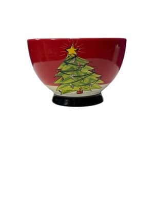 RARE - NAYLOR DESIGNS Handpainted Christmas Tree Bowl - NEW / NEVER USED - Image 1