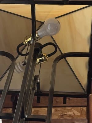 XL 31" Mission Style Slag Glass Table Lamp Arts & Crafts Prairie Pyramid Shade - Thumbnail 16