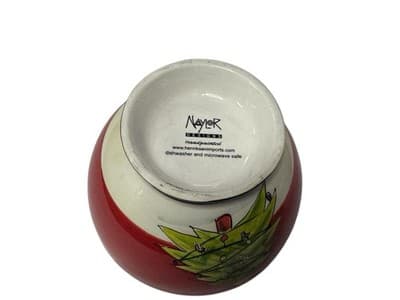 RARE - NAYLOR DESIGNS Handpainted Christmas Tree Bowl - NEW / NEVER USED - Thumbnail 4