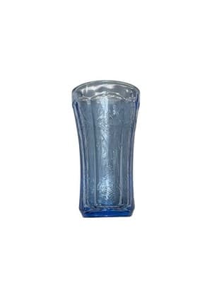 Vtg 70s NOS Set of 7 Indiana Recollection Madrid Blue Drinking Glasses free ship - Thumbnail 6