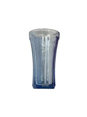 Vtg 70s NOS Set of 7 Indiana Recollection Madrid Blue Drinking Glasses free ship - Thumbnail 5