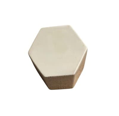 SET OF 7 White & Gold Hexagon Ceramic Mini Vases Modern Geometric Desk Decor - Thumbnail 2
