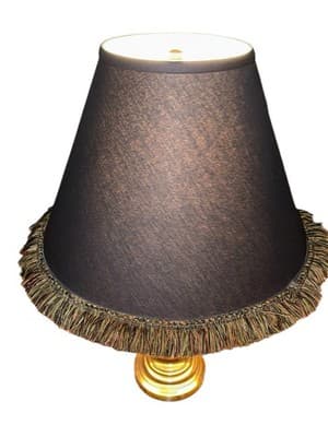 Vintage Stiffel Brass Table Lamp Urn Mid Century Hollywood Regency Fringed Shade - Thumbnail 8