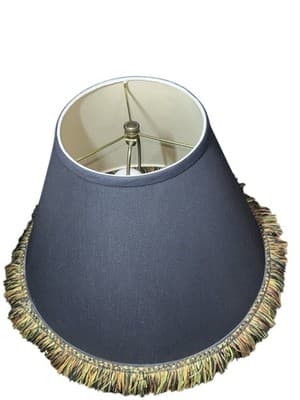 Vintage Stiffel Brass Table Lamp Urn Mid Century Hollywood Regency Fringed Shade - Thumbnail 11