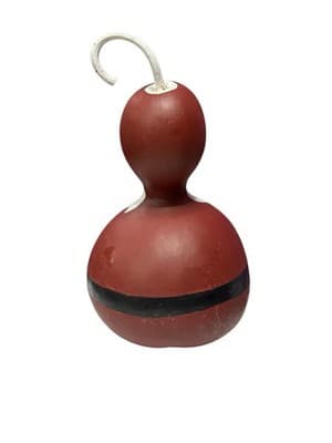 Vtg 15" Carved Gourd Santa Snowman Folk Art Signed M ELK 96 Christmas Decoration - Thumbnail 2