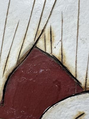 Vtg 15" Carved Gourd Santa Snowman Folk Art Signed M ELK 96 Christmas Decoration - Thumbnail 6