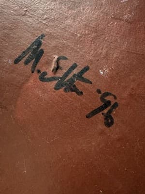 Vtg 15" Carved Gourd Santa Snowman Folk Art Signed M ELK 96 Christmas Decoration - Thumbnail 5