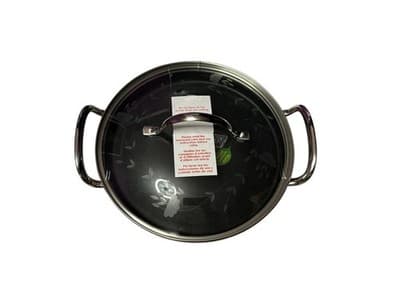 Princess House NIB 9" StainlessSteel Nonstick Mini Griddle With Etched Glass Lid - Thumbnail 2