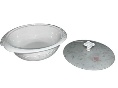 NEW Princess House Moderna 3 Qt Casserole Cook + Serve #4601 White Ceramic NIB - Thumbnail 3