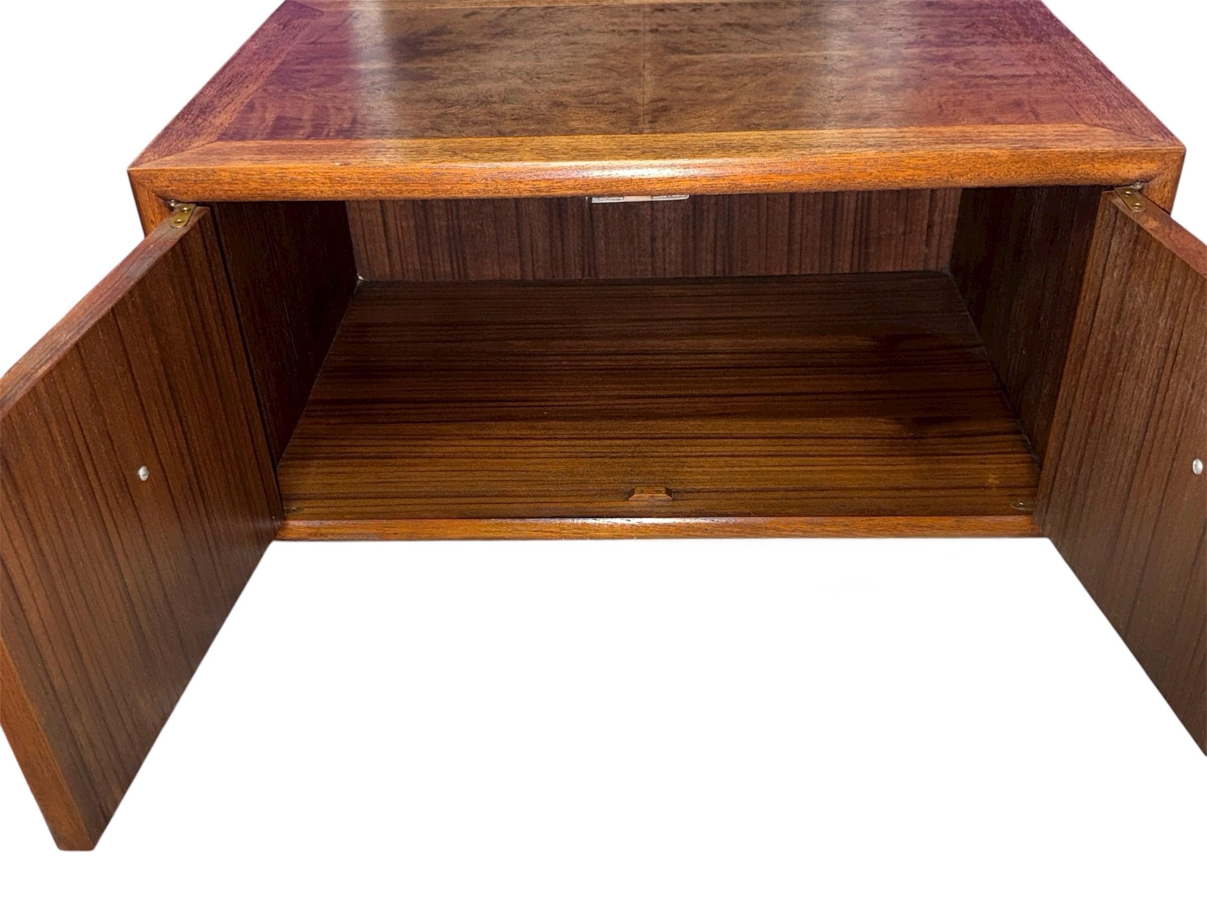 Vintage Burl Wood Cube Cabinet – Mid-Century Asian Inspired Nightstand - Thumbnail 7