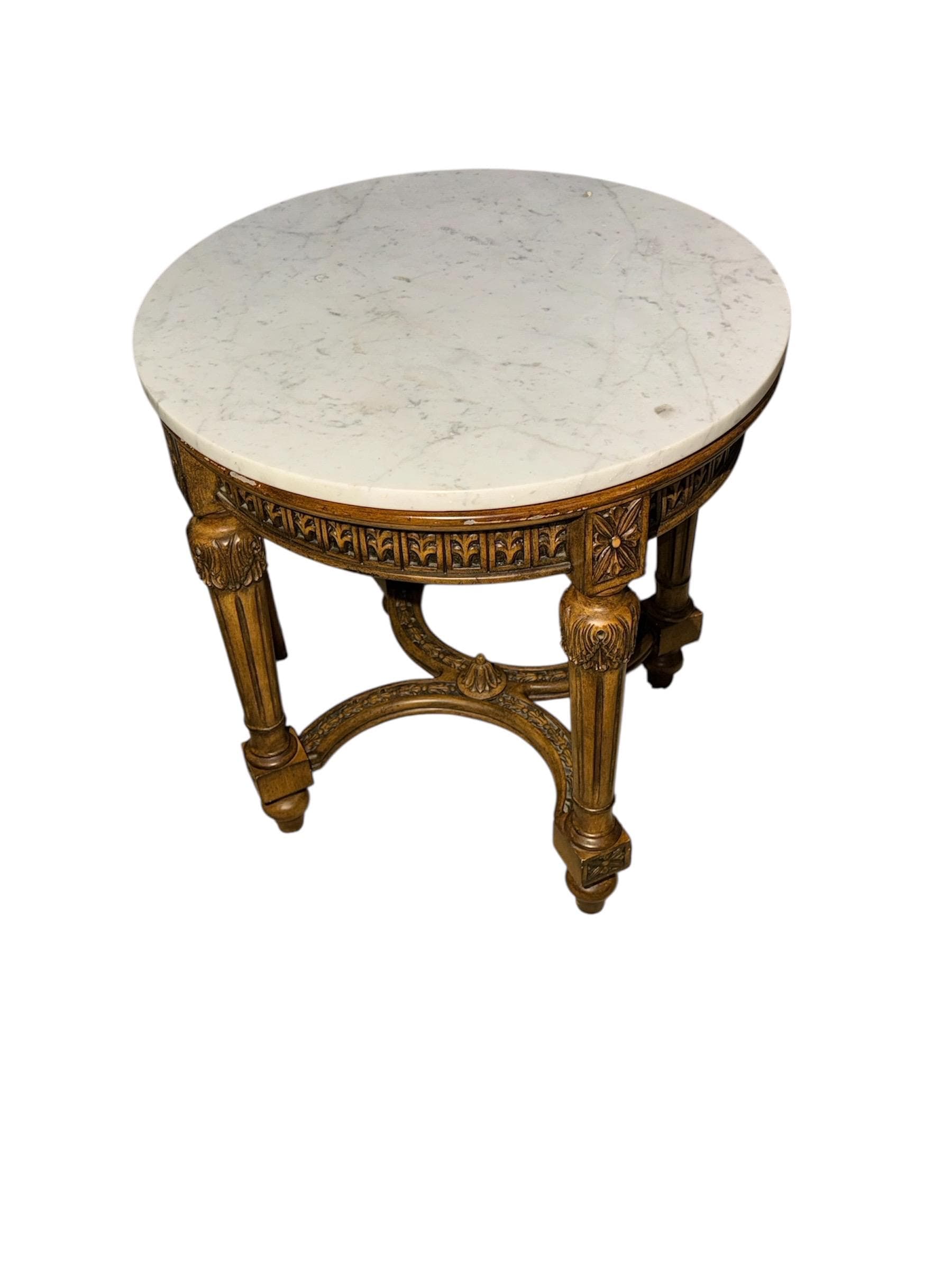 Neoclassical Italian-Style Marble Top Side Table by Hooker Furniture - Thumbnail 2