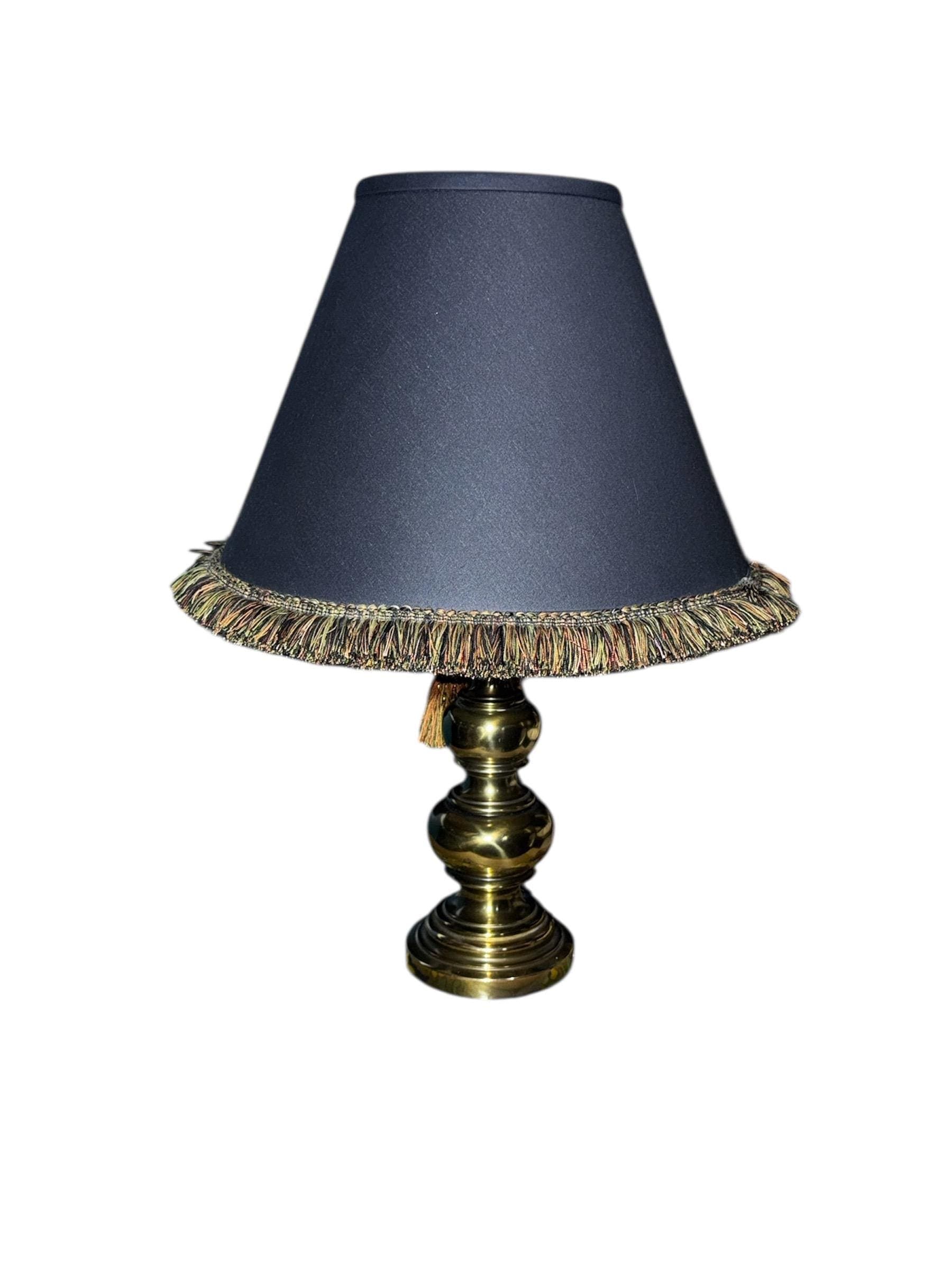 Vintage Stiffel Brass Table Lamp – Hollywood Regency Fringed Shade