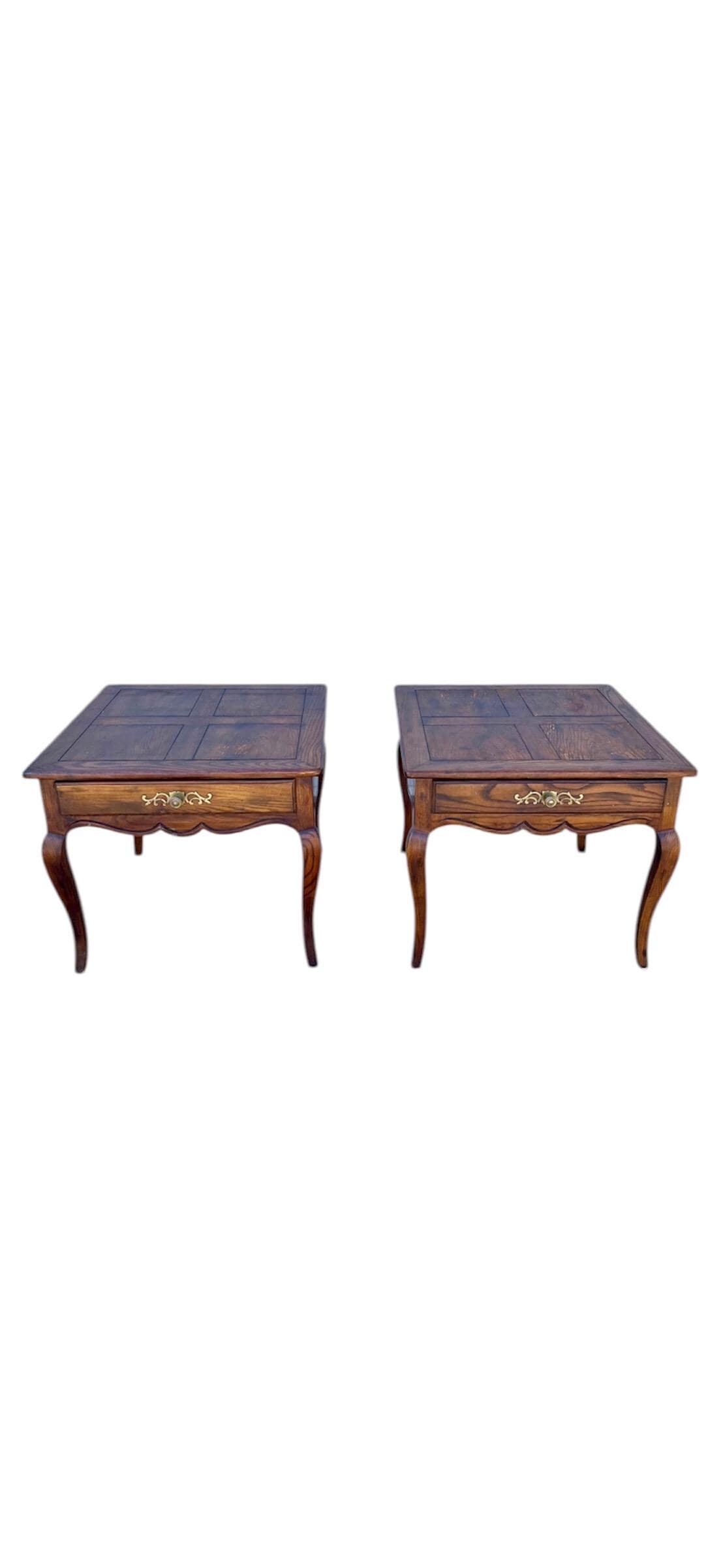 Vintage Henredon French Provincial Parquetry End Tables - Pair - Thumbnail 8