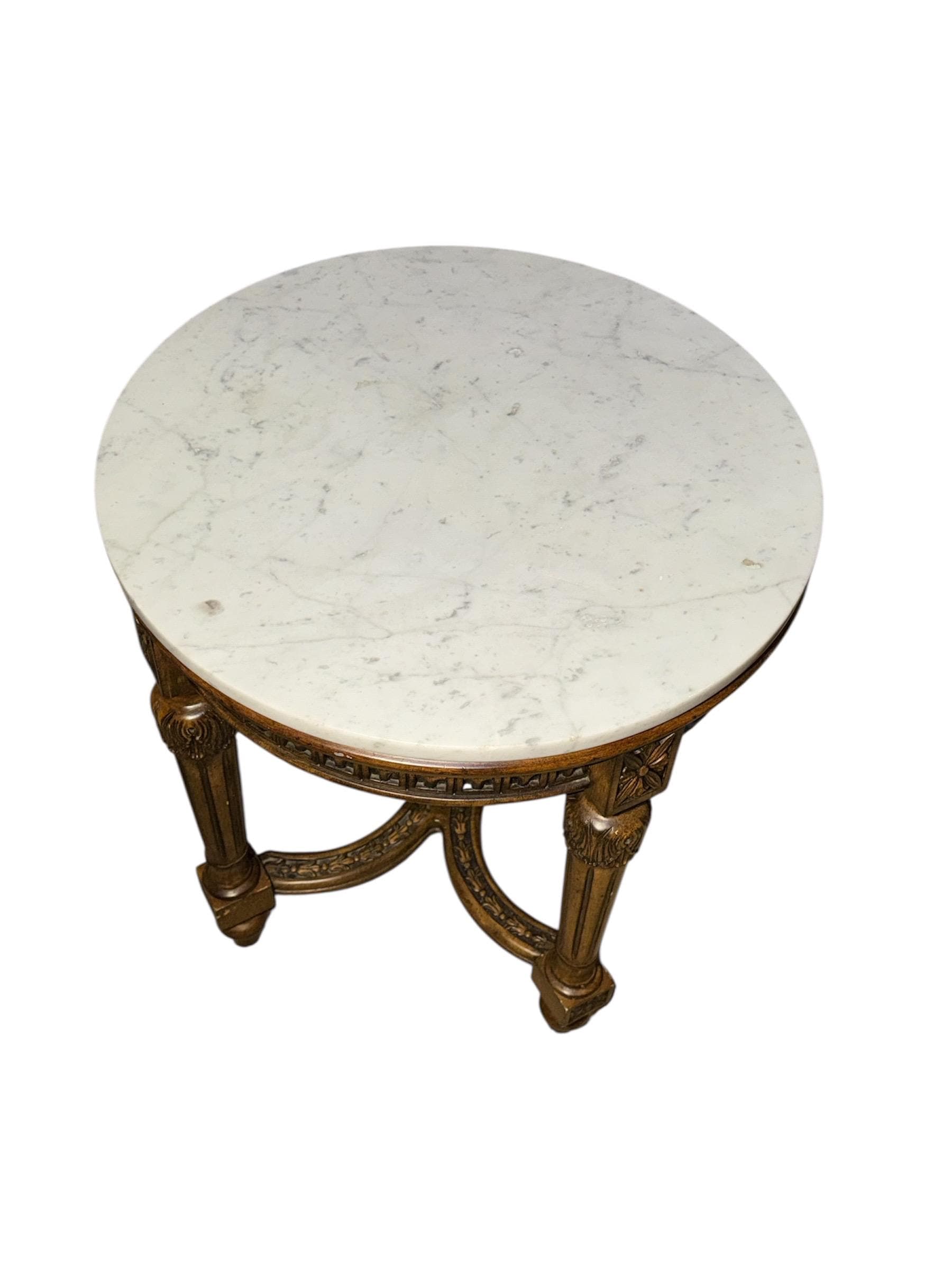 Neoclassical Italian-Style Marble Top Side Table by Hooker Furniture - Thumbnail 6