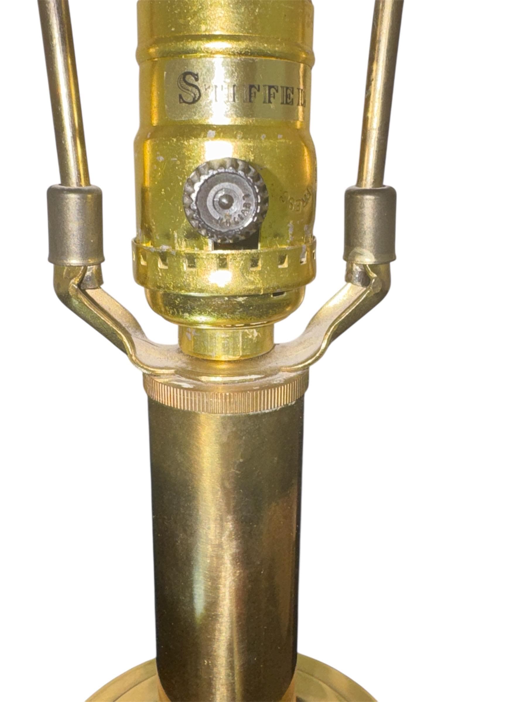 Vintage Stiffel Brass Table Lamp – Hollywood Regency Fringed Shade - Thumbnail 4