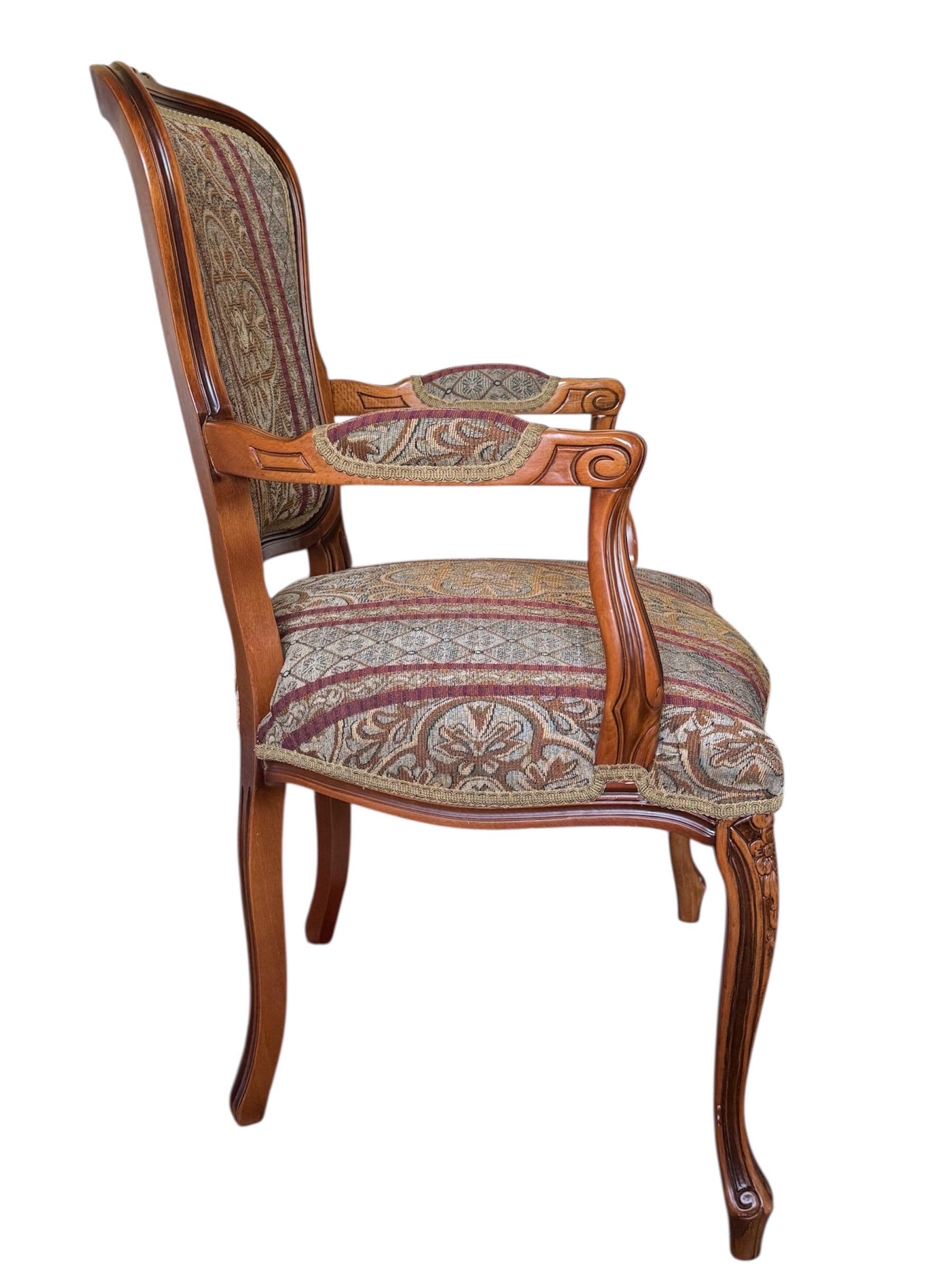 Vintage Louis XV Style Tapestry Armchairs - A Pair by Najarian Furniture - Thumbnail 7