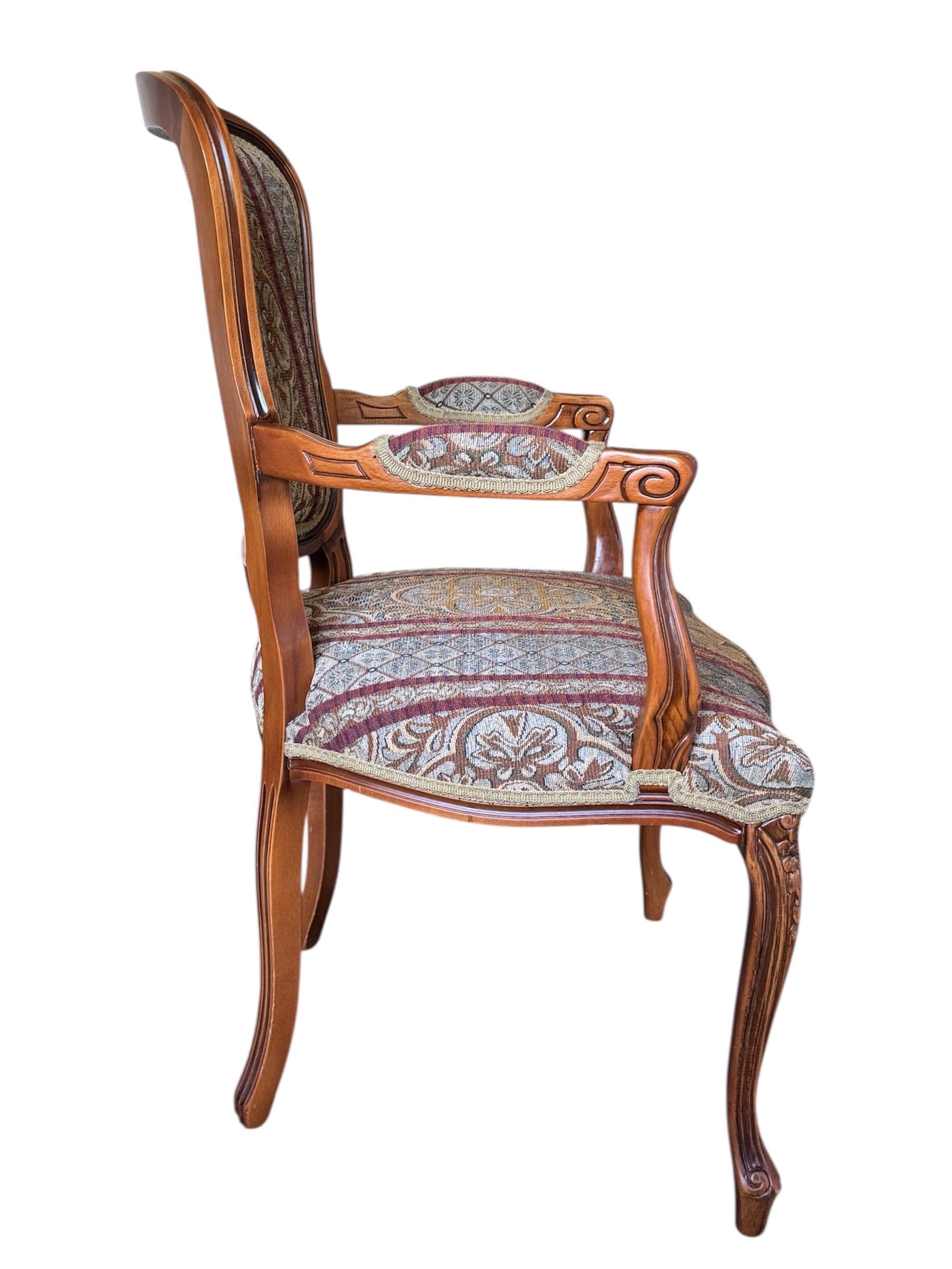 Vintage Louis XV Style Tapestry Armchairs - A Pair by Najarian Furniture - Thumbnail 8