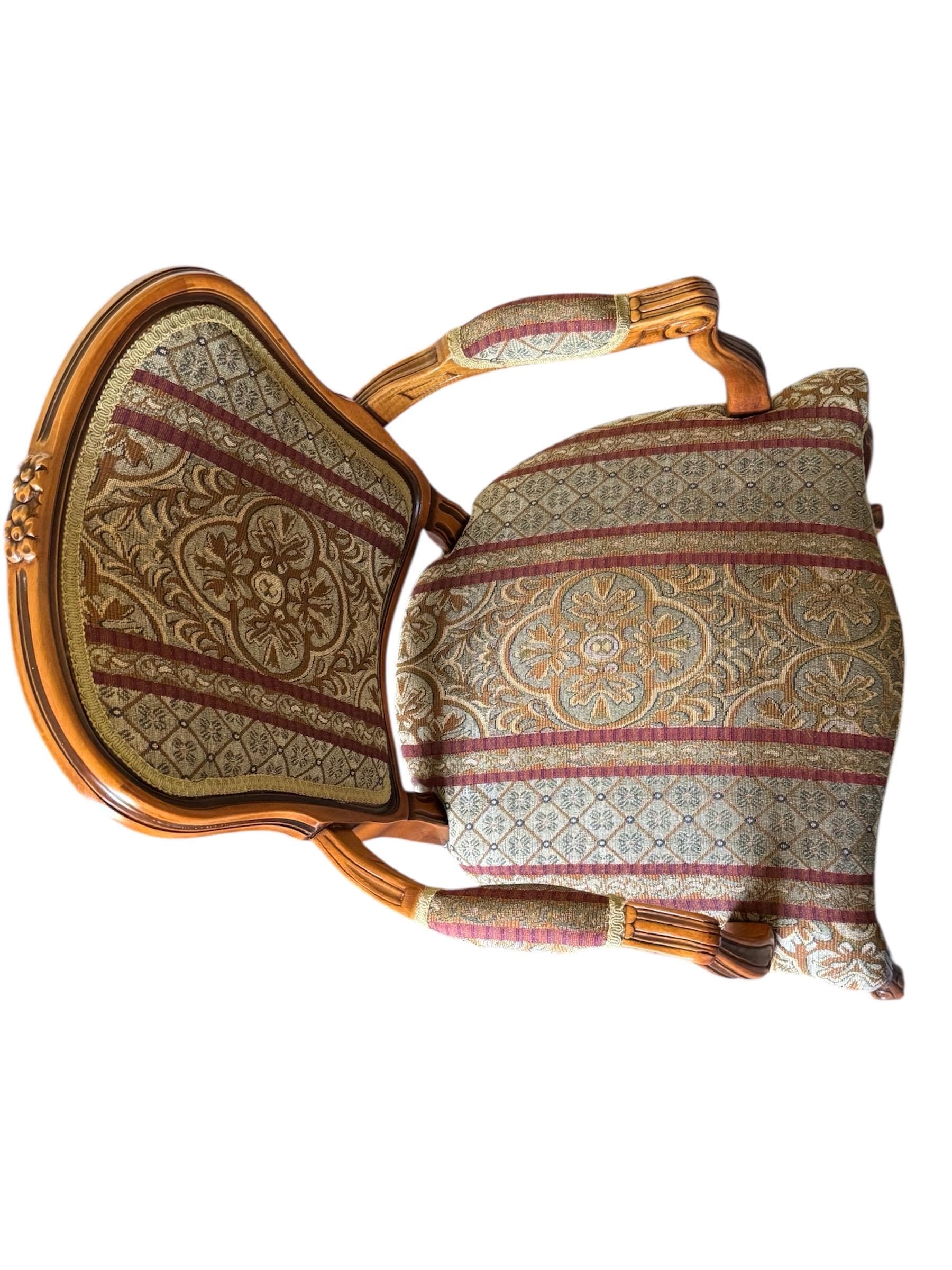 Vintage Louis XV Style Tapestry Armchairs - A Pair by Najarian Furniture - Thumbnail 10